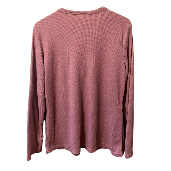 🟣Zulily Soft V-Neck Mauve Waffle Knit Long Sleeve Tee – XXL - Picture 3 of 4